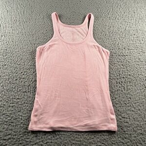 Lululemon Tank Top Womens 4 Ribbed Pink Athletic Logo Tank‎ Lightweight